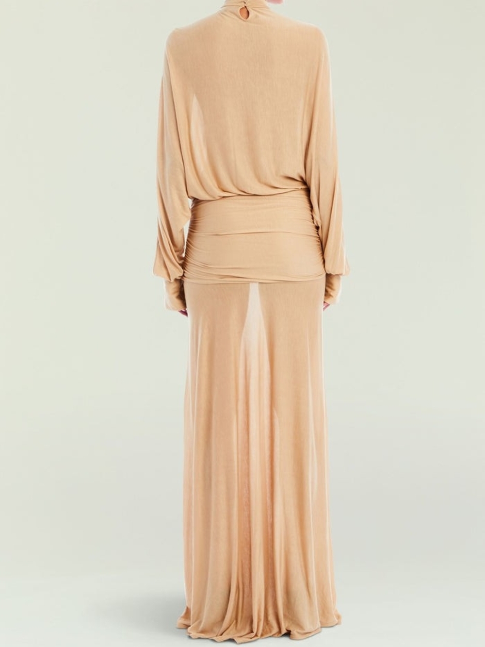 Seroya Swan Maxi Dress, Tan Sz S - Picture 3 of 3